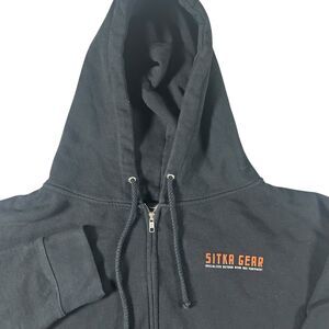 Sitka Gear Outdoor Wear Full Zip Hoodie Men’s XL Fleece Black Graphic Print Logo